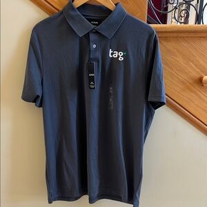 Alfani Tag Blue Polo Shirt Classic Design Sz XL New With Tag